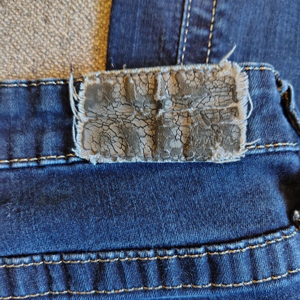 BKE Payton Blue Jeans Women 29x34 Heavy Stitch Low Rise Bootcut Flare Dark Wash - Picture 12 of 14